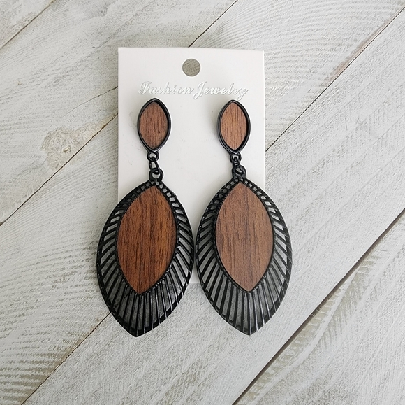 LONG Earrings, Long Wooden Earrings, Trendy Earrings, Wooden Earrings - Picture 1 of 1